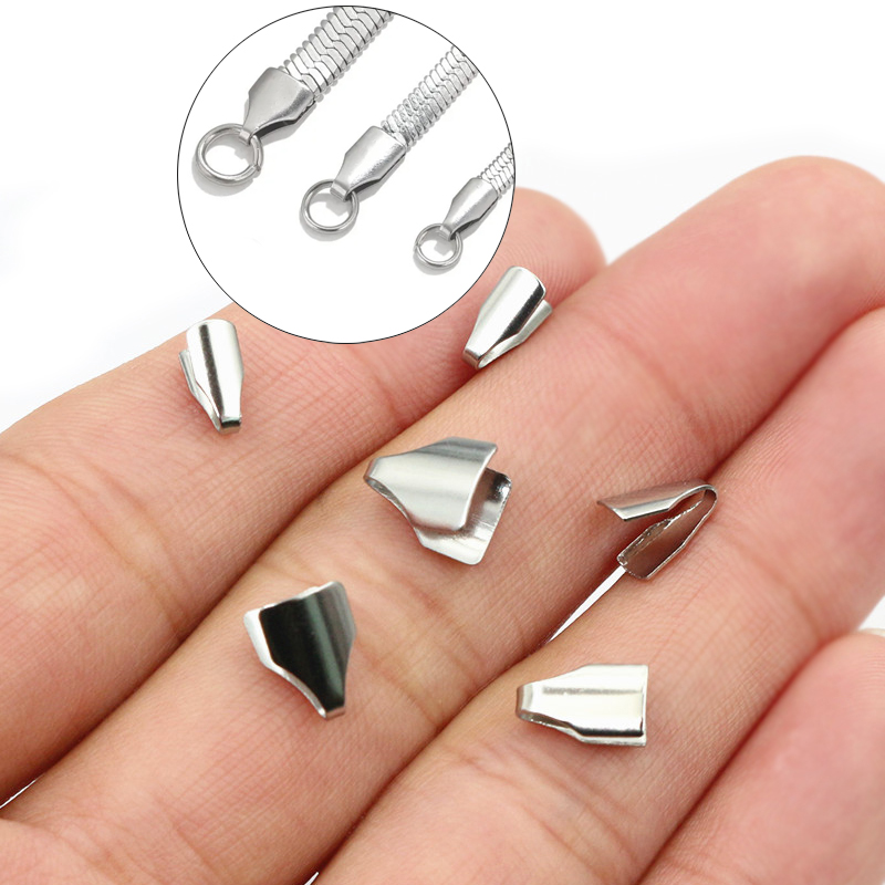 Charm Bracelet Beads - 100pcs Stainless Steel 2-7mm Flat Cords