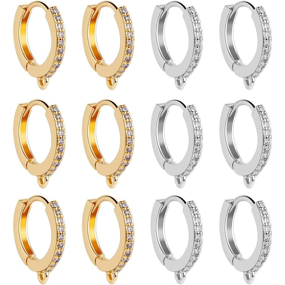 Hoop Earrings - 1 Box 12Pcs Round Leverback Hooks