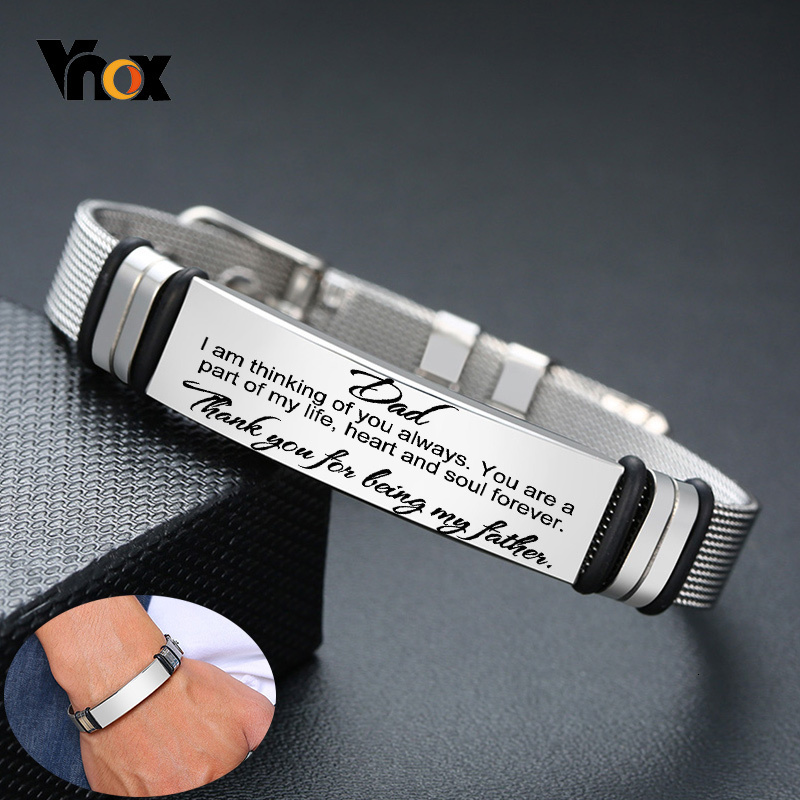 Jewelry Clasp Watches - Vnox Mens Stainless Steel Custom Engrave