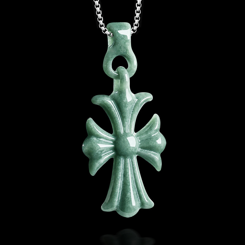 Jewelry & Watches Sp Z Oo Opinie - Natural Burmese Jadeite Cross Pendant Necklace