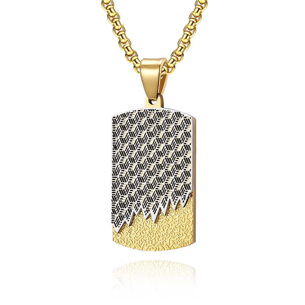 Mens Dog Tag Necklace - Men's Stainless Steel Two Colors Dog