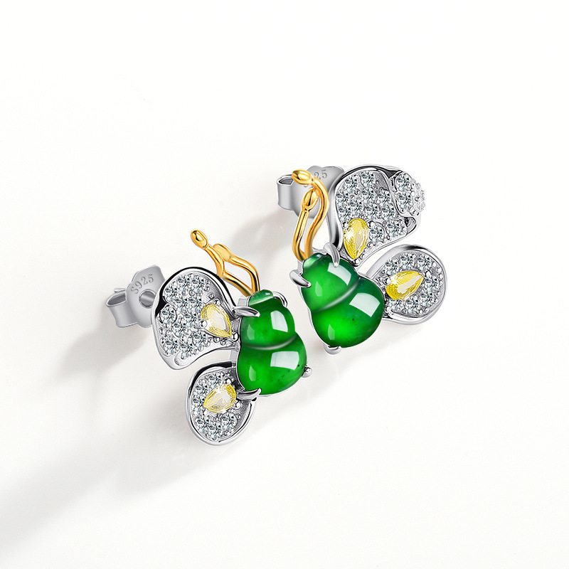 Jewelry & Watches Sp Z Oo Opinie - Green Burmese Jadeite Butterfly Earrings Designer