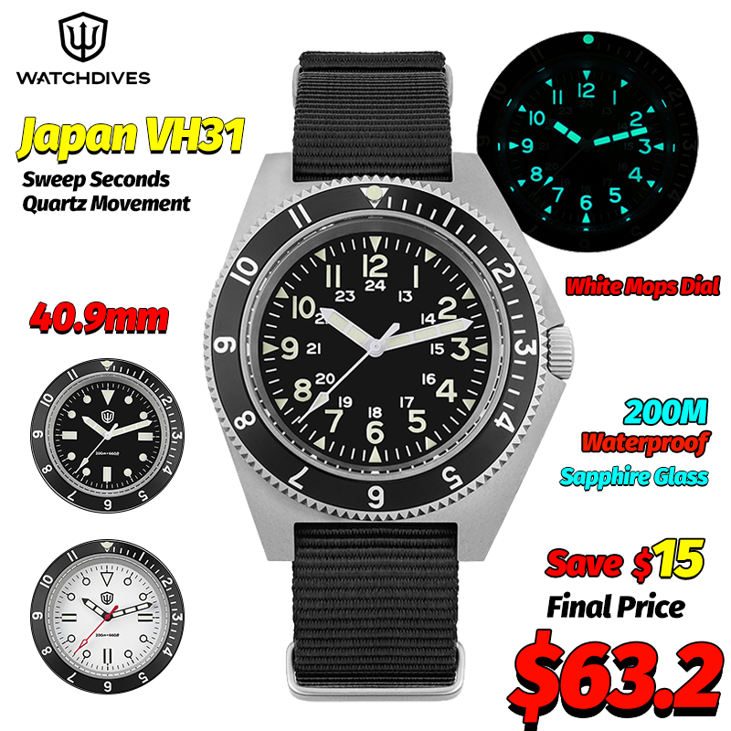 Jewelry And Watches - Watchdives WD1972 Quartz Watch Sapphire Luminous