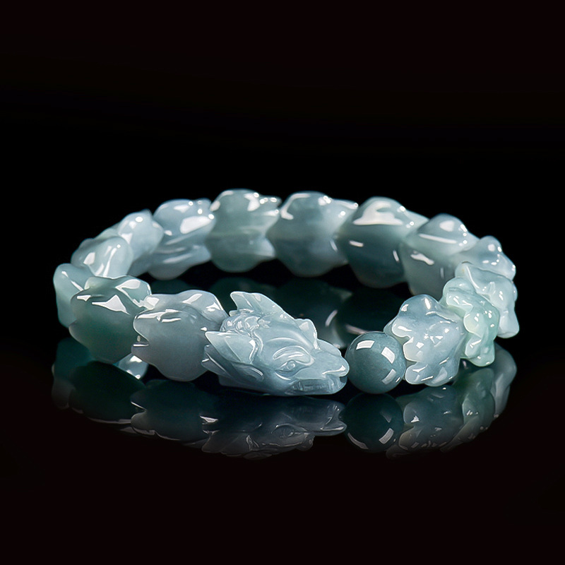 Jewelry & Watches Sp Z Oo Opinie - Blue Burmese Jadeite Dragon Bracelet Carved