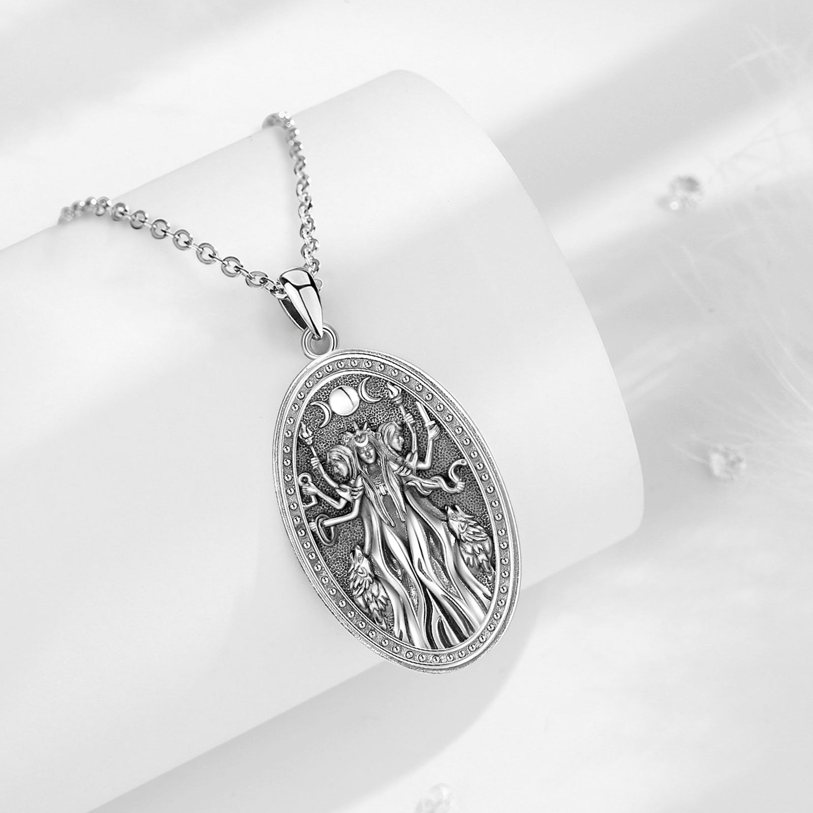 Eudora 925 Sterling Silver Tri - Mens Dog Tag Necklace ulasan dan harga