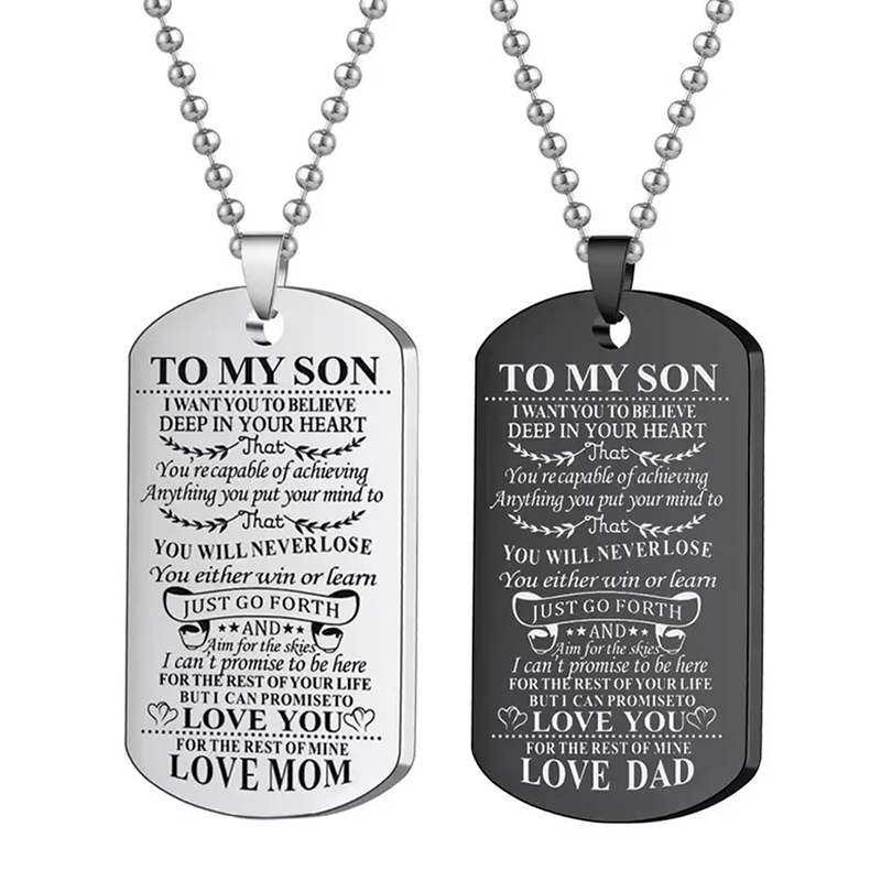 To My Son Inspirational Neckla - Mens Dog Tag Necklace ulasan dan harga