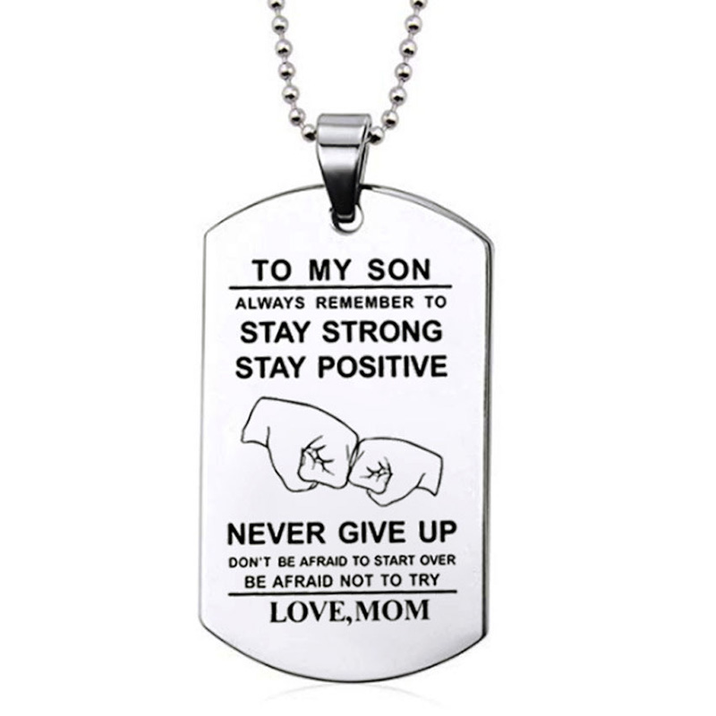 To My Son Inspirational Neckla - Mens Dog Tag Necklace ulasan dan harga