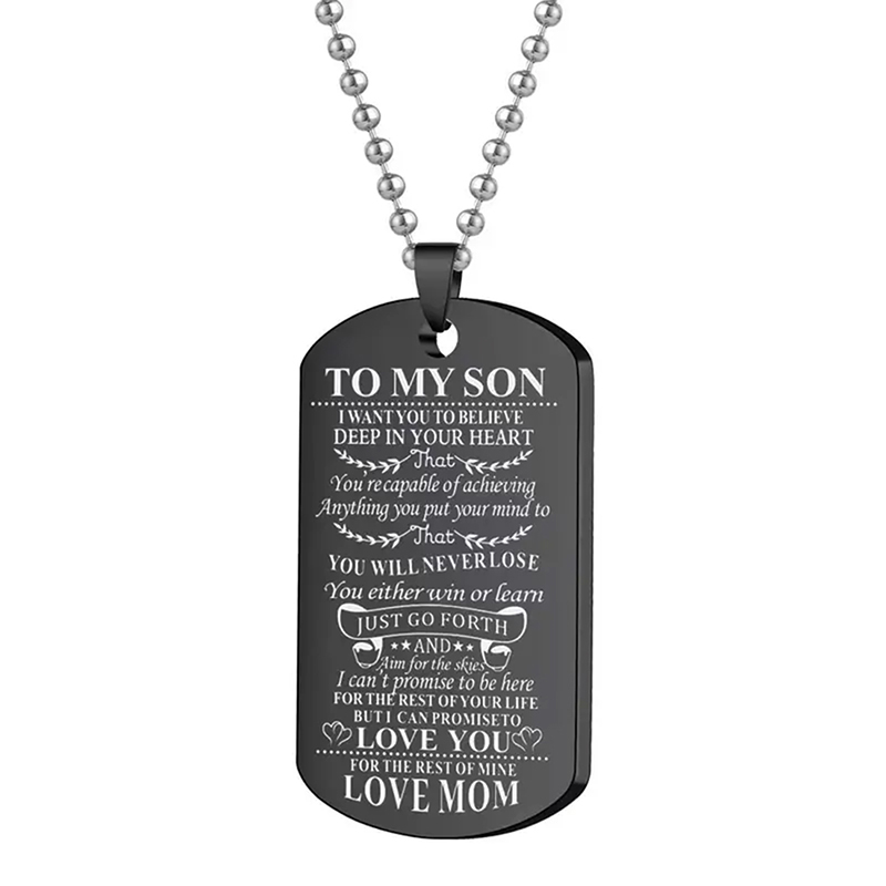 To My Son Inspirational Neckla - Mens Dog Tag Necklace ulasan dan harga