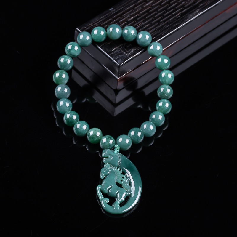 Natural Jadeite Blue Water Zod - Charm Bracelet Beads ulasan dan harga