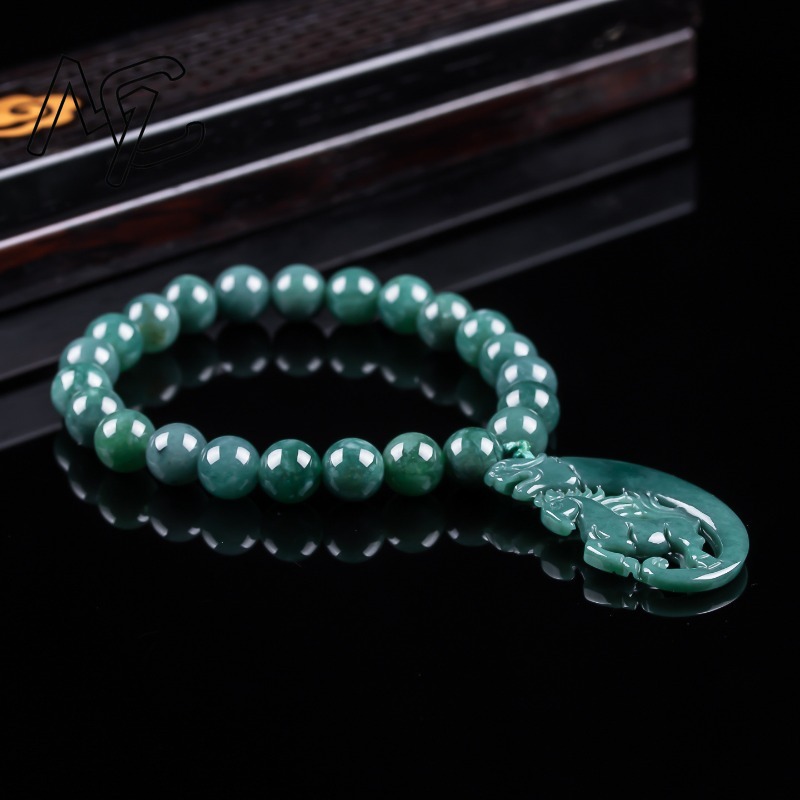 Natural Jadeite Blue Water Zod - Charm Bracelet Beads ulasan dan harga
