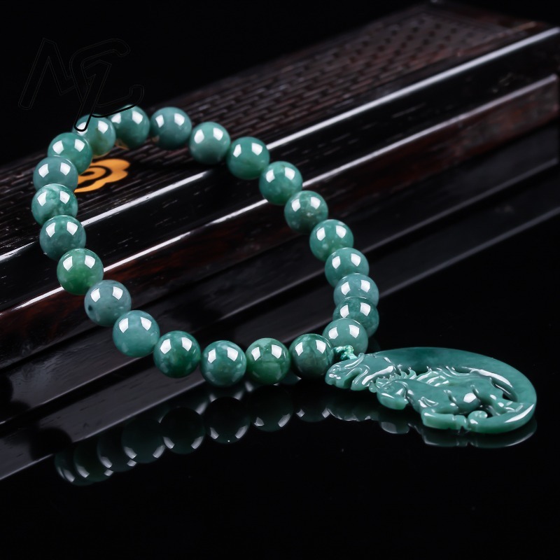 Natural Jadeite Blue Water Zod - Charm Bracelet Beads ulasan dan harga