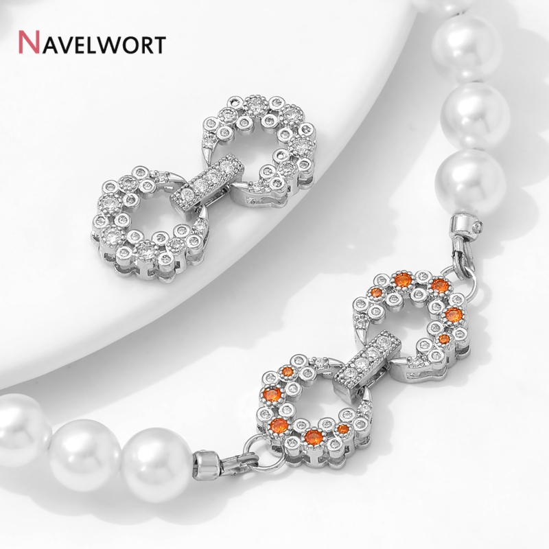 Rhodium Plated Brass Inlaid Zi - Pearl Necklace ulasan dan harga