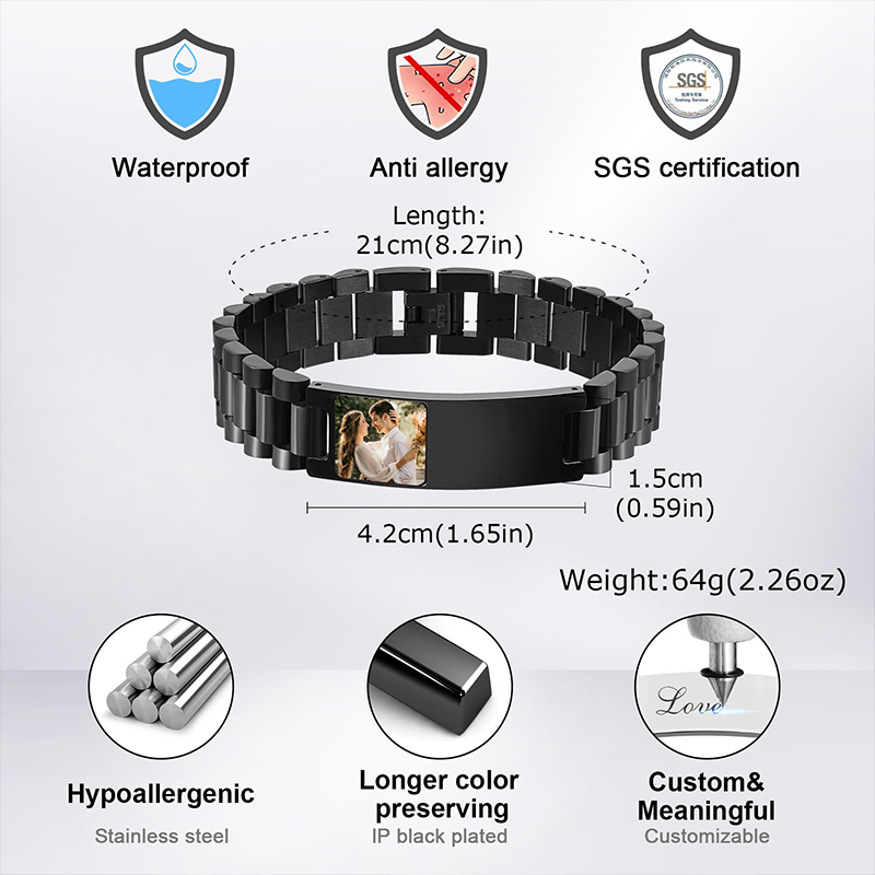 Custom Picture Text Bracelet W - Jewelry Clasp Watches ulasan dan harga