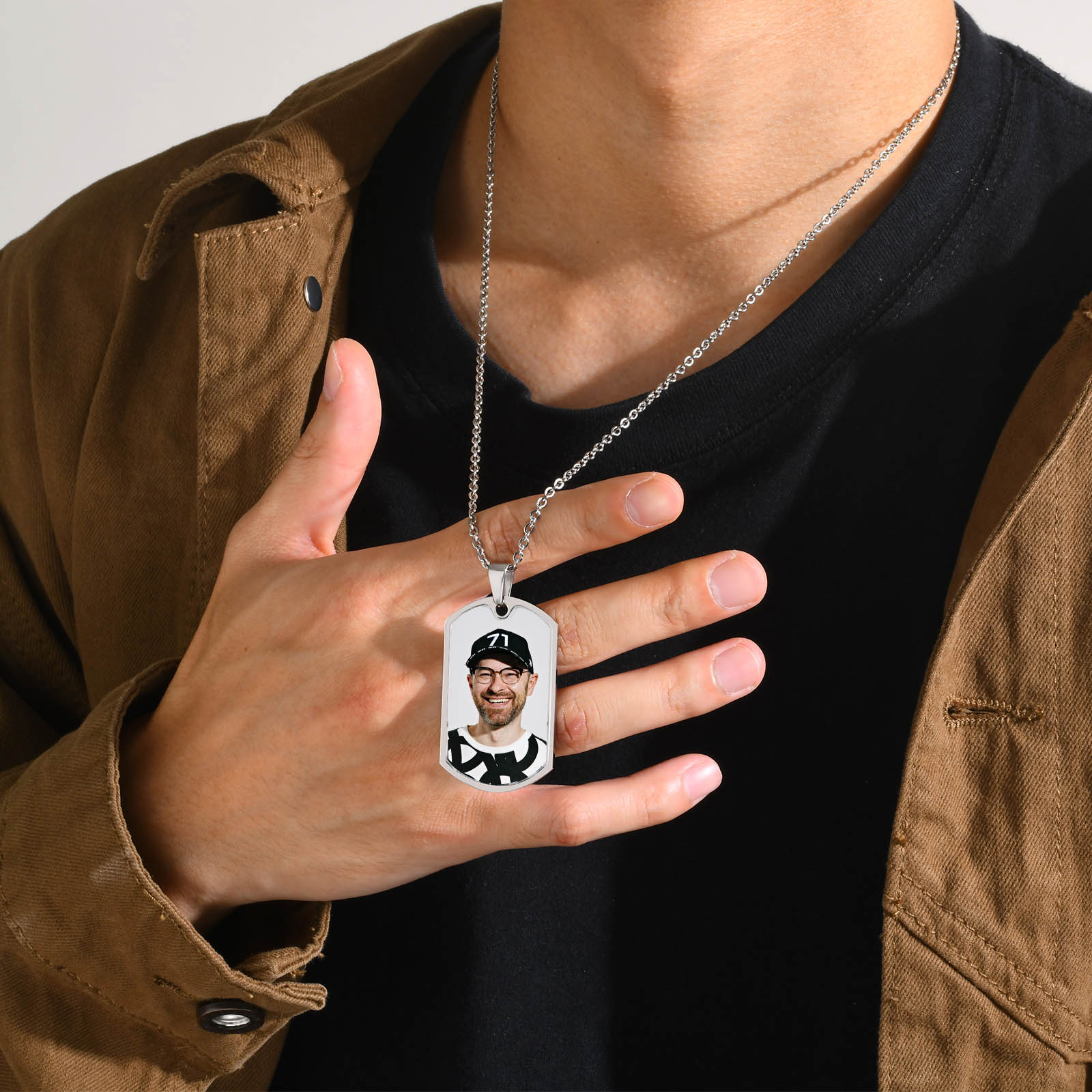 Vnox Free Custom Photos Words  - Mens Dog Tag Necklace ulasan dan harga