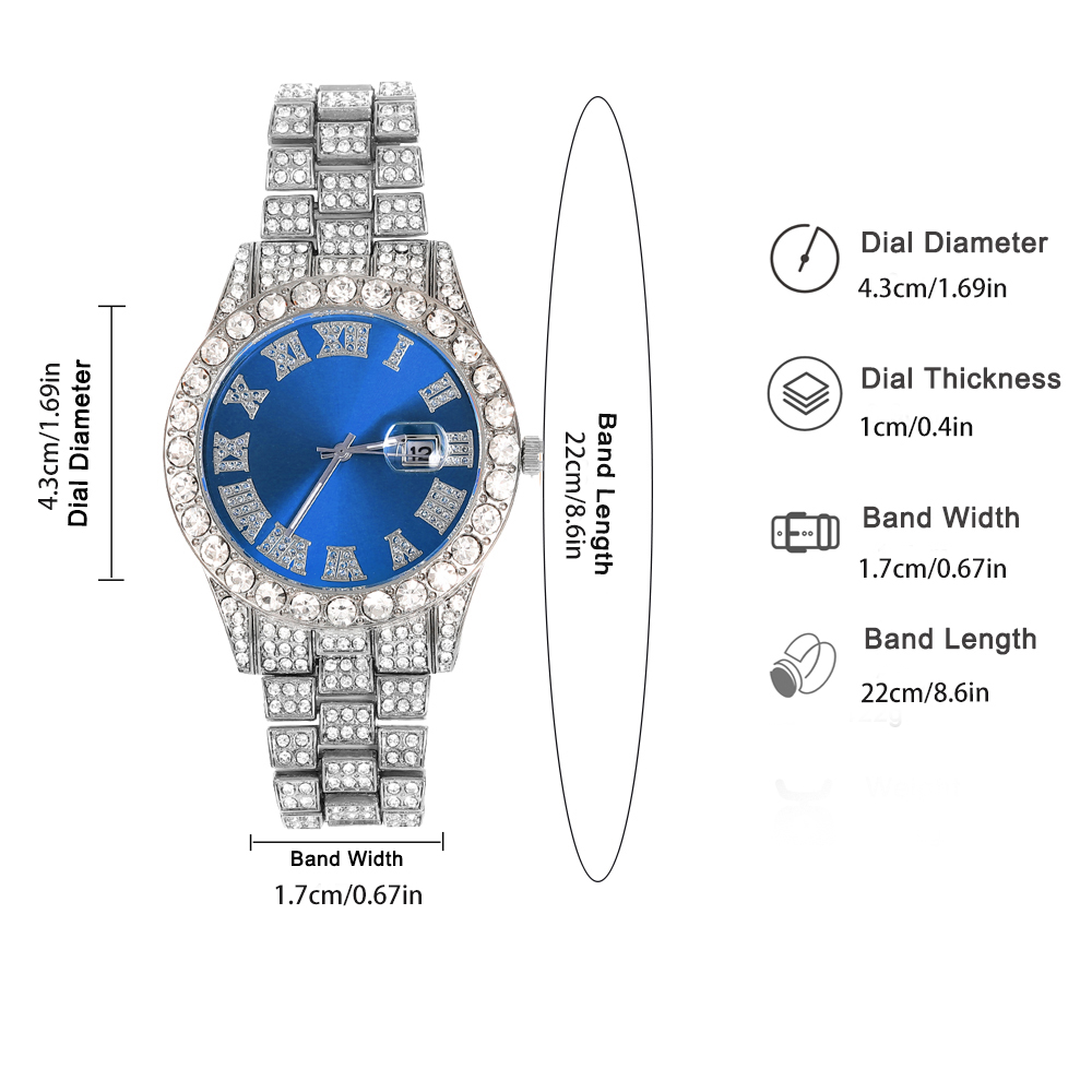3pcs Hip-hop Watch Jewelry Set - Jewelry Clasp Watches ulasan dan harga
