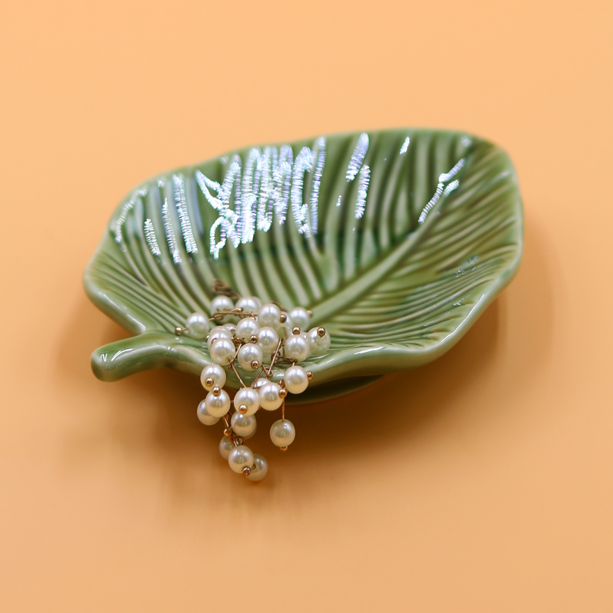 1Pcs Leaf-Shaped Jewelry Organ - Hoop Earrings ulasan dan harga