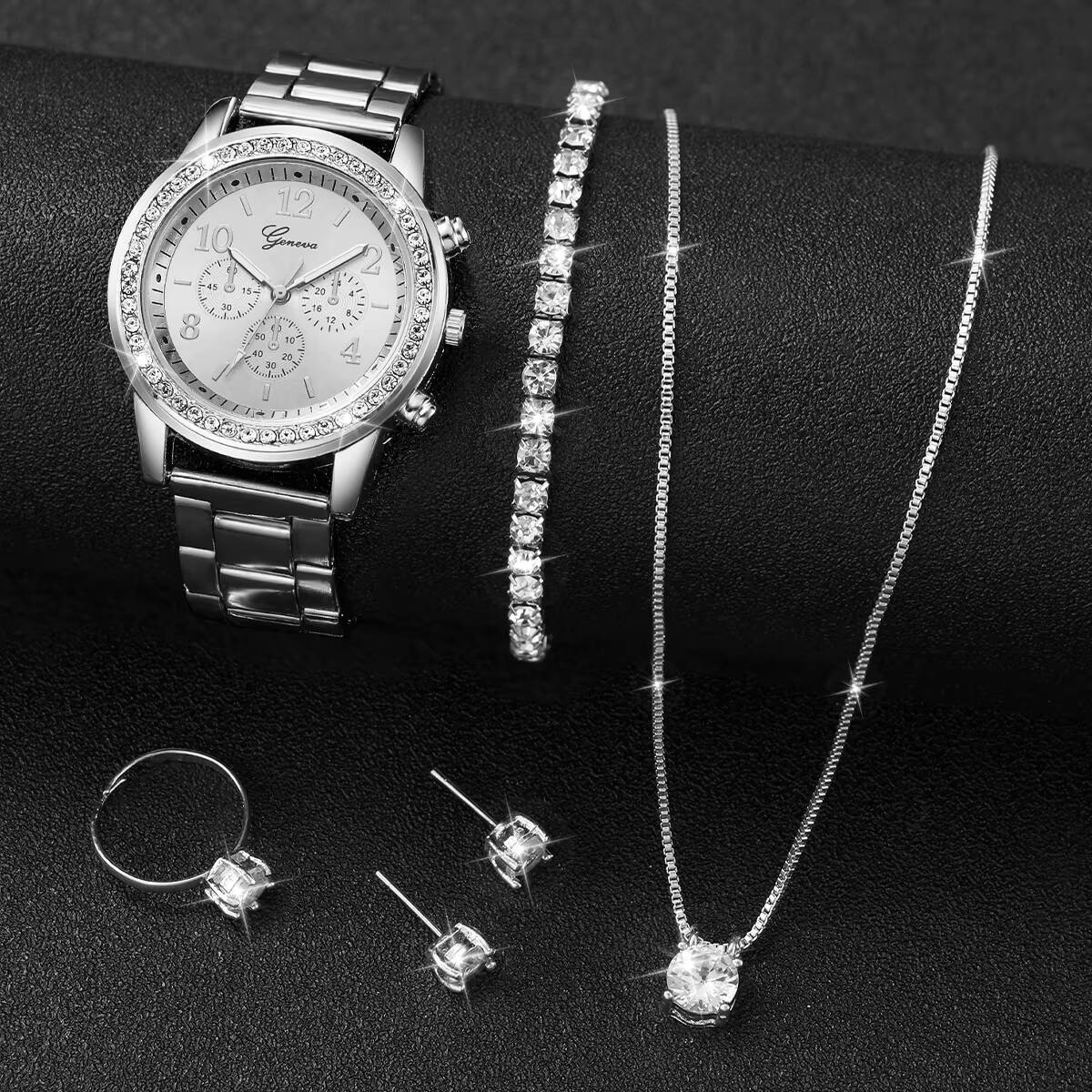 6PCS/Set Fashion Rhinestone Wo - Jewelry Clasp Watches ulasan dan harga