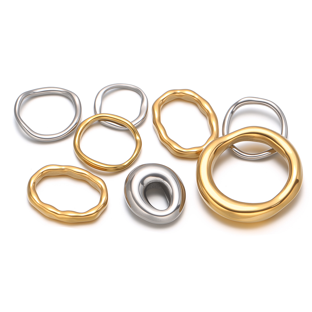 5pcs Stainless Steel Round Ova - Hoop Earrings ulasan dan harga