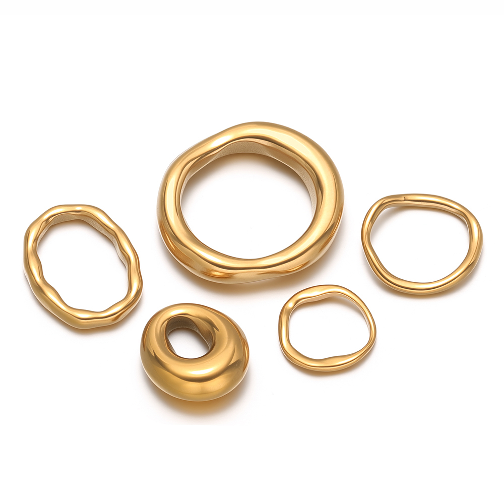5pcs Stainless Steel Round Ova - Hoop Earrings ulasan dan harga