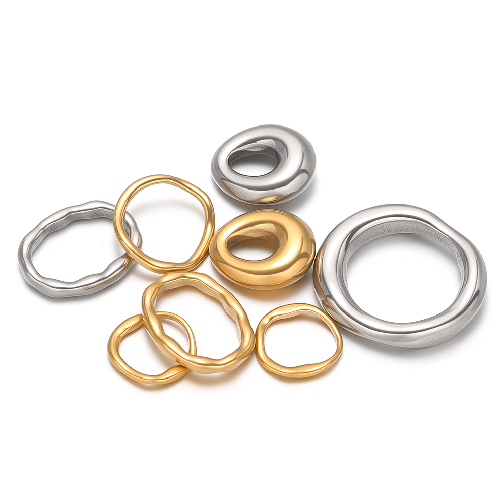 5pcs Stainless Steel Round Ova - Hoop Earrings ulasan dan harga