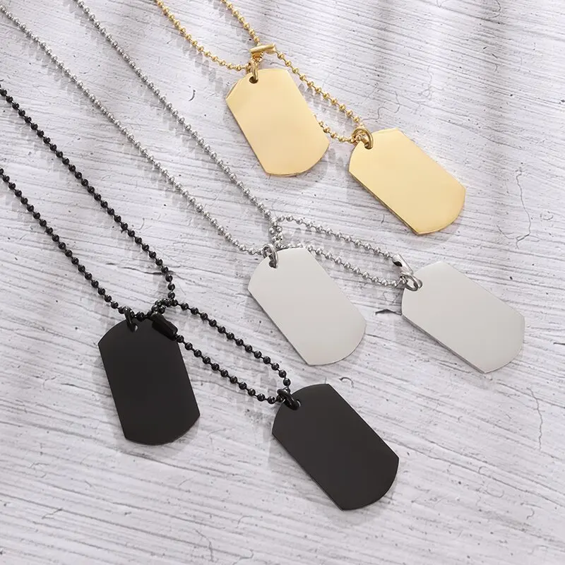 Simple Stainless Steel Double  - Mens Dog Tag Necklace ulasan dan harga