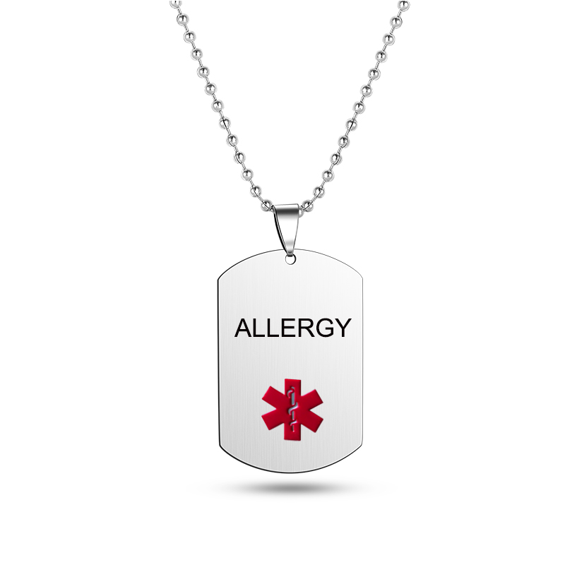 Enamel Red Medical Alert Dog T - Mens Dog Tag Necklace ulasan dan harga