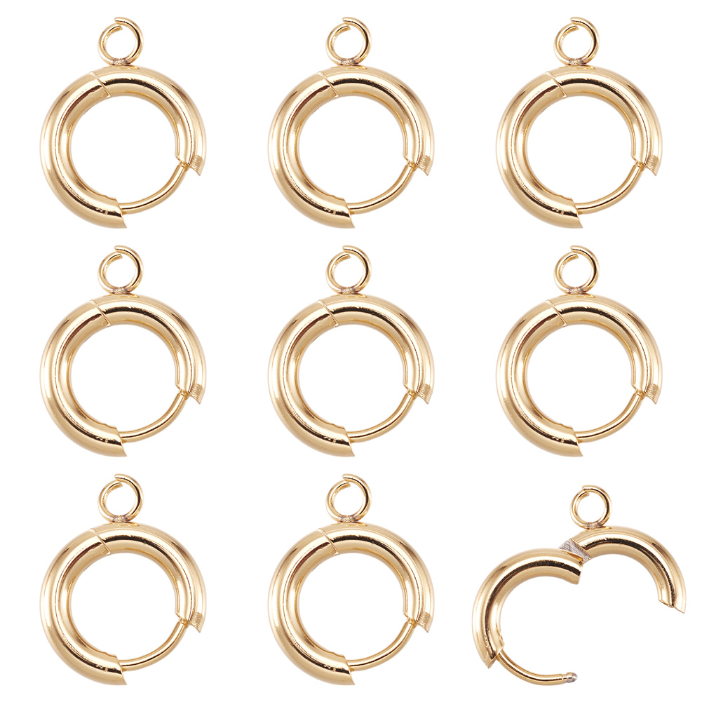 10pcs 201 Stainless Steel Hugg - Hoop Earrings ulasan dan harga