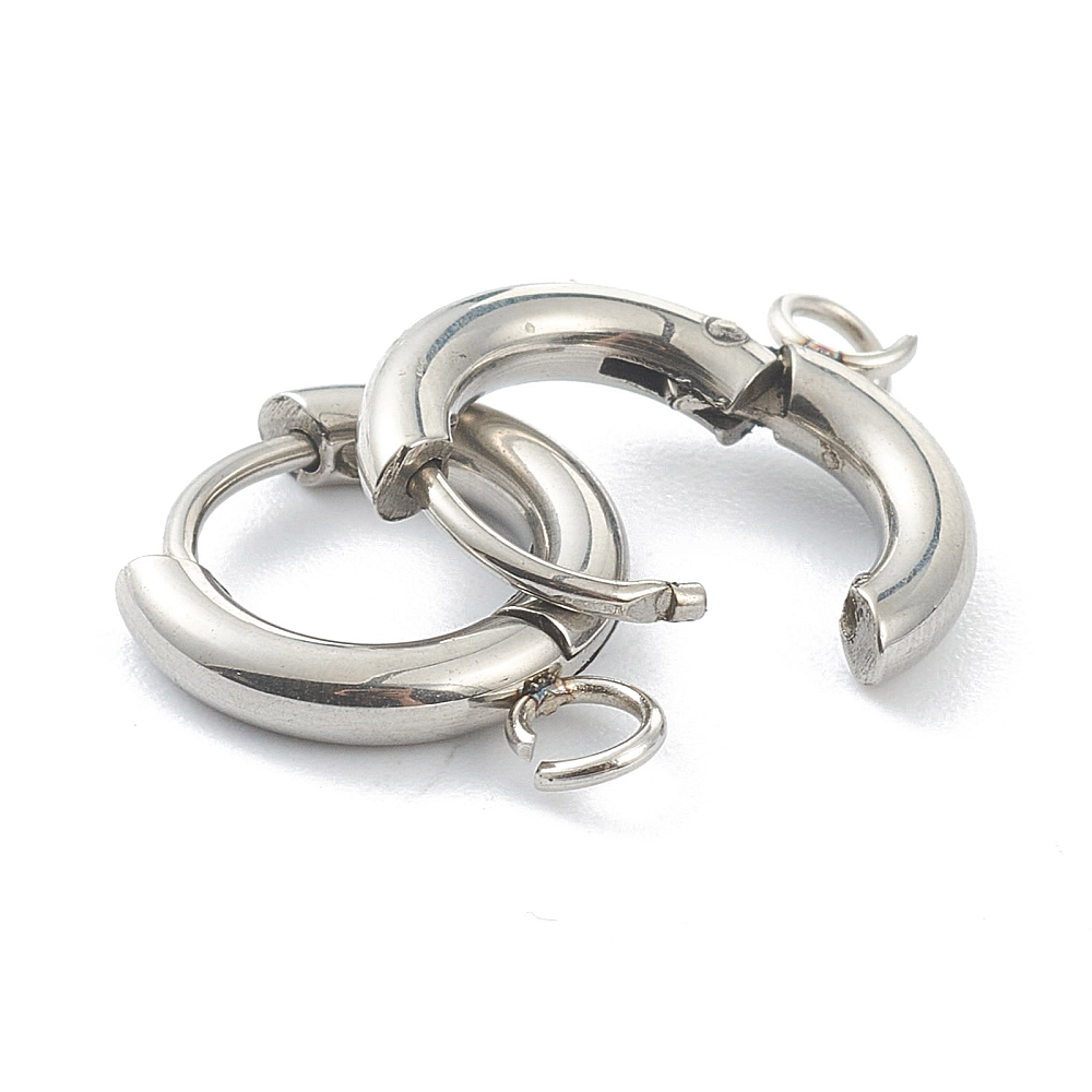 10pcs 201 Stainless Steel Hugg - Hoop Earrings ulasan dan harga