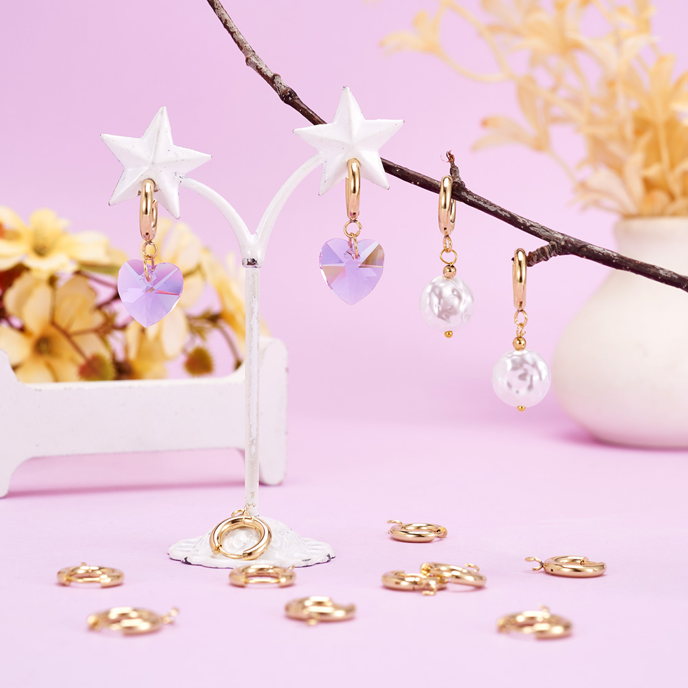 10pcs 201 Stainless Steel Hugg - Hoop Earrings ulasan dan harga