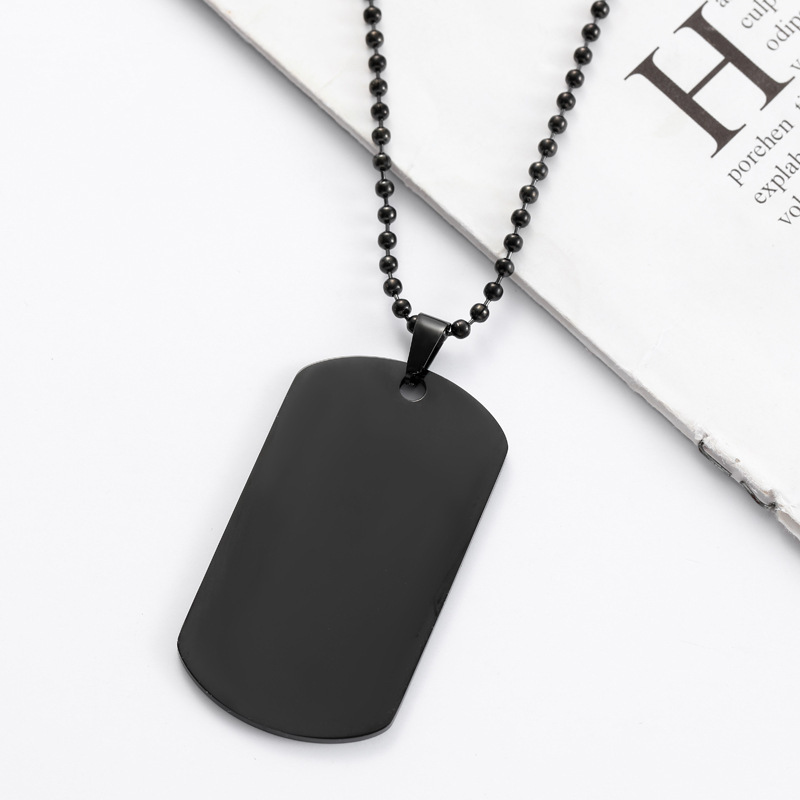 HNSP Plain Stainless Steel Sea - Mens Dog Tag Necklace ulasan dan harga