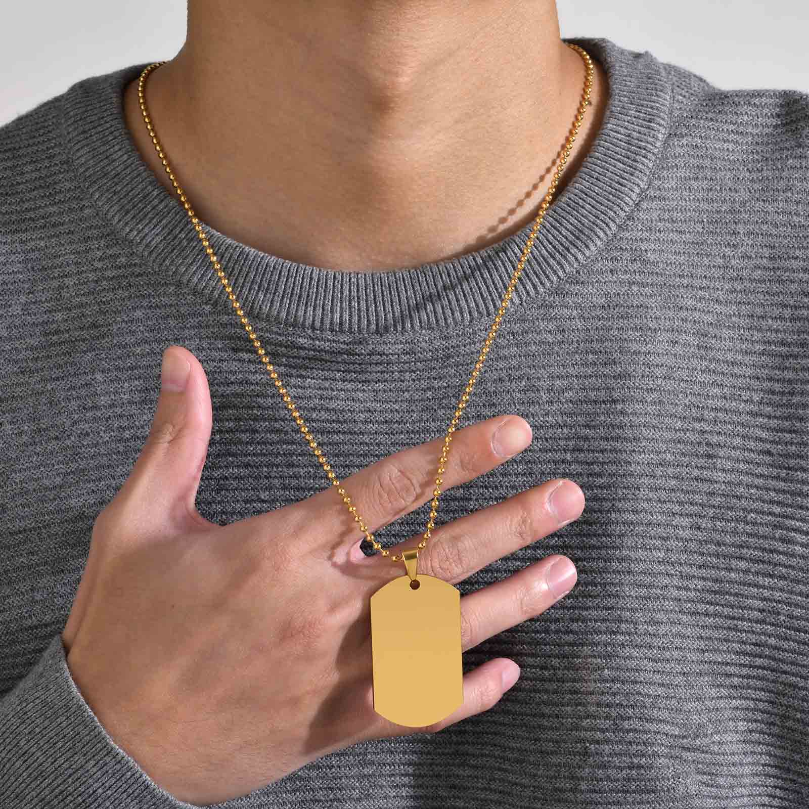 Mprainbow Personalized Engrave - Mens Dog Tag Necklace ulasan dan harga
