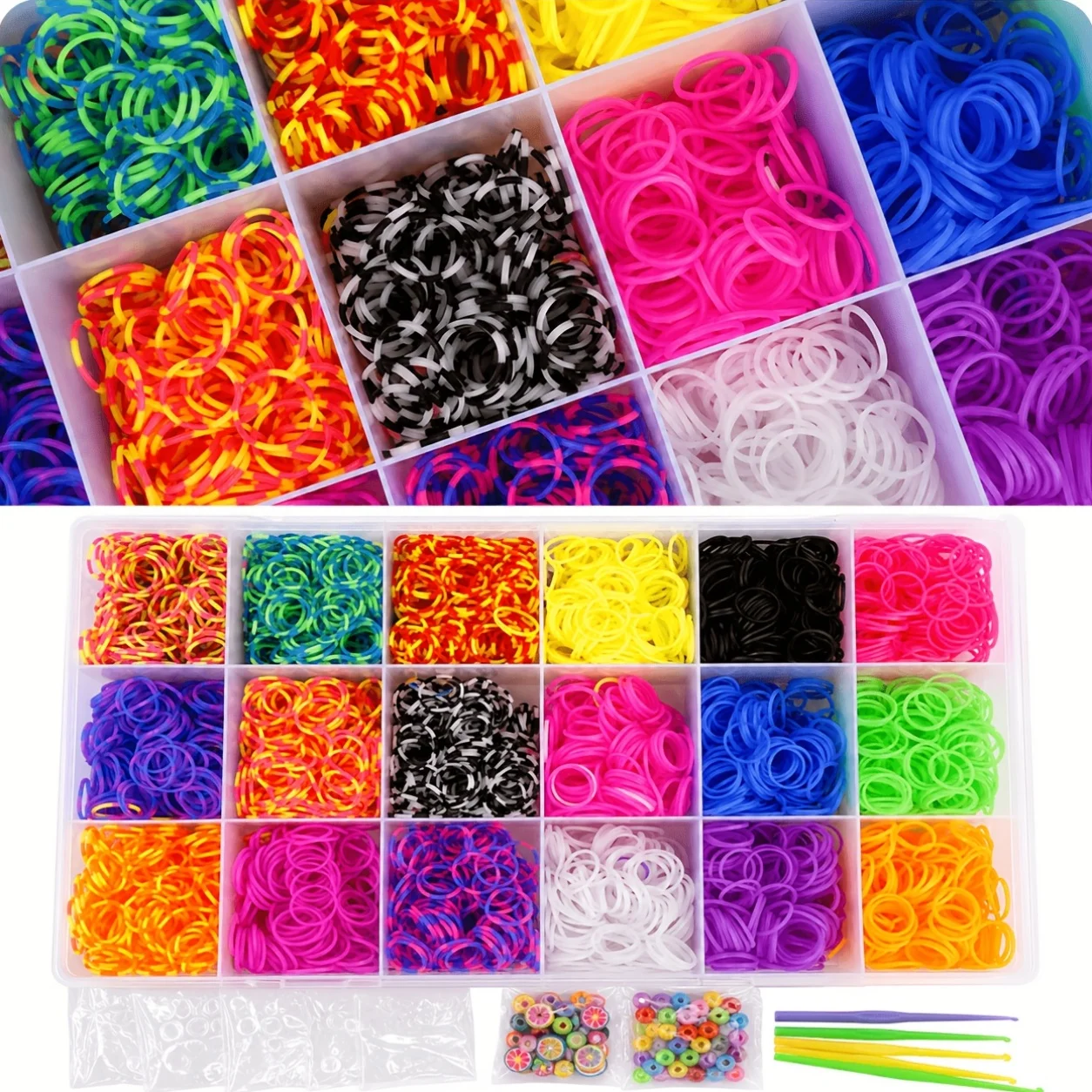 4800 Loom Bands Kit, Rubber Ba - Charm Bracelet Beads ulasan dan harga
