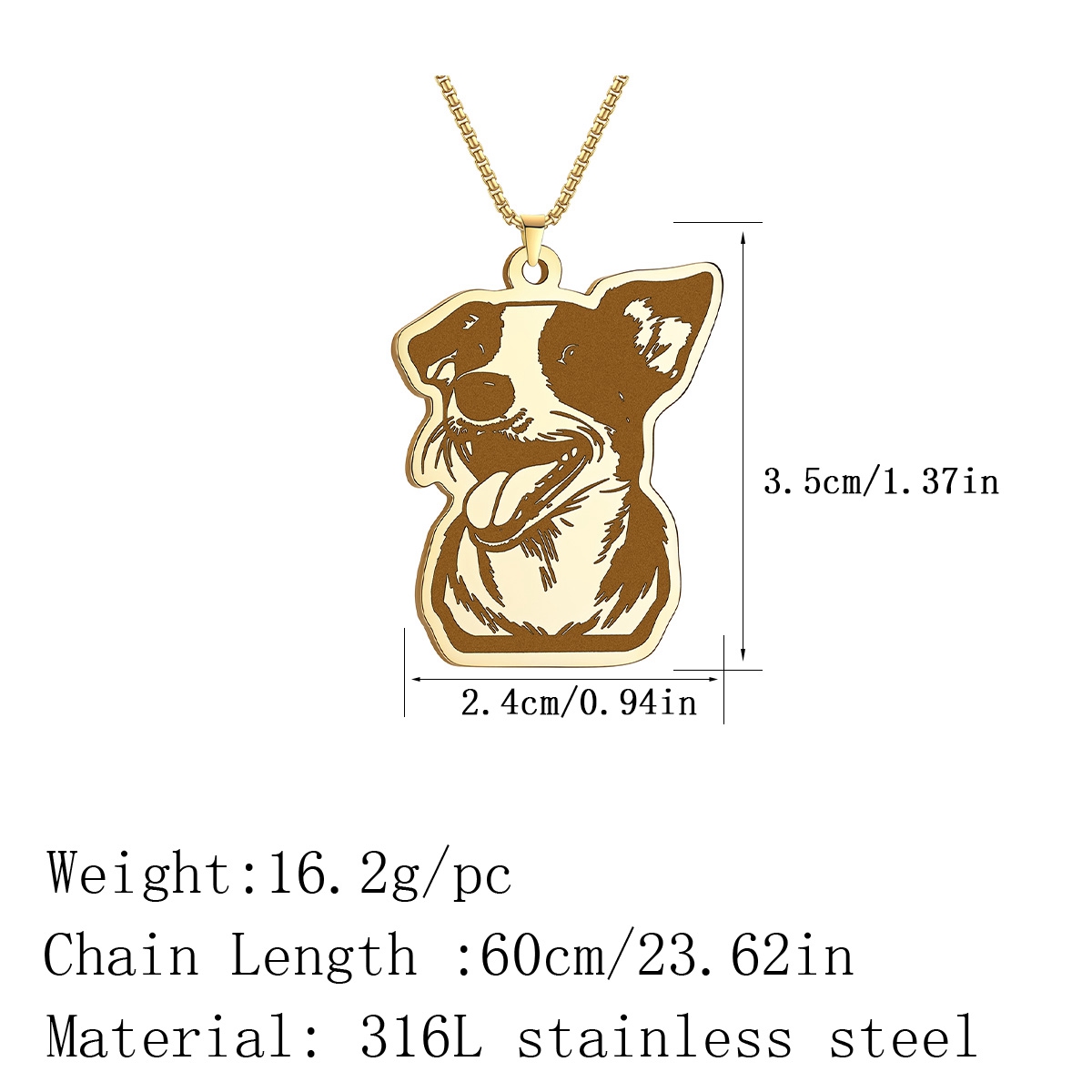 Kinitial Cute Dog Puppy Pendan - Mens Dog Tag Necklace ulasan dan harga