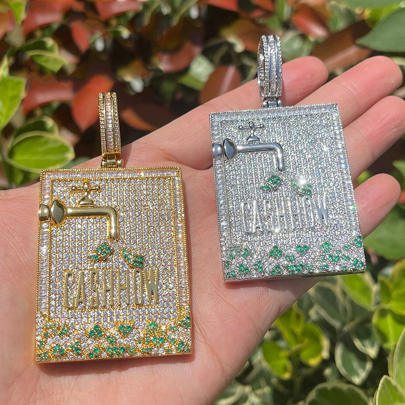 Hip Hop 3A+ CZ Stone Paved Bli - Mens Dog Tag Necklace ulasan dan harga