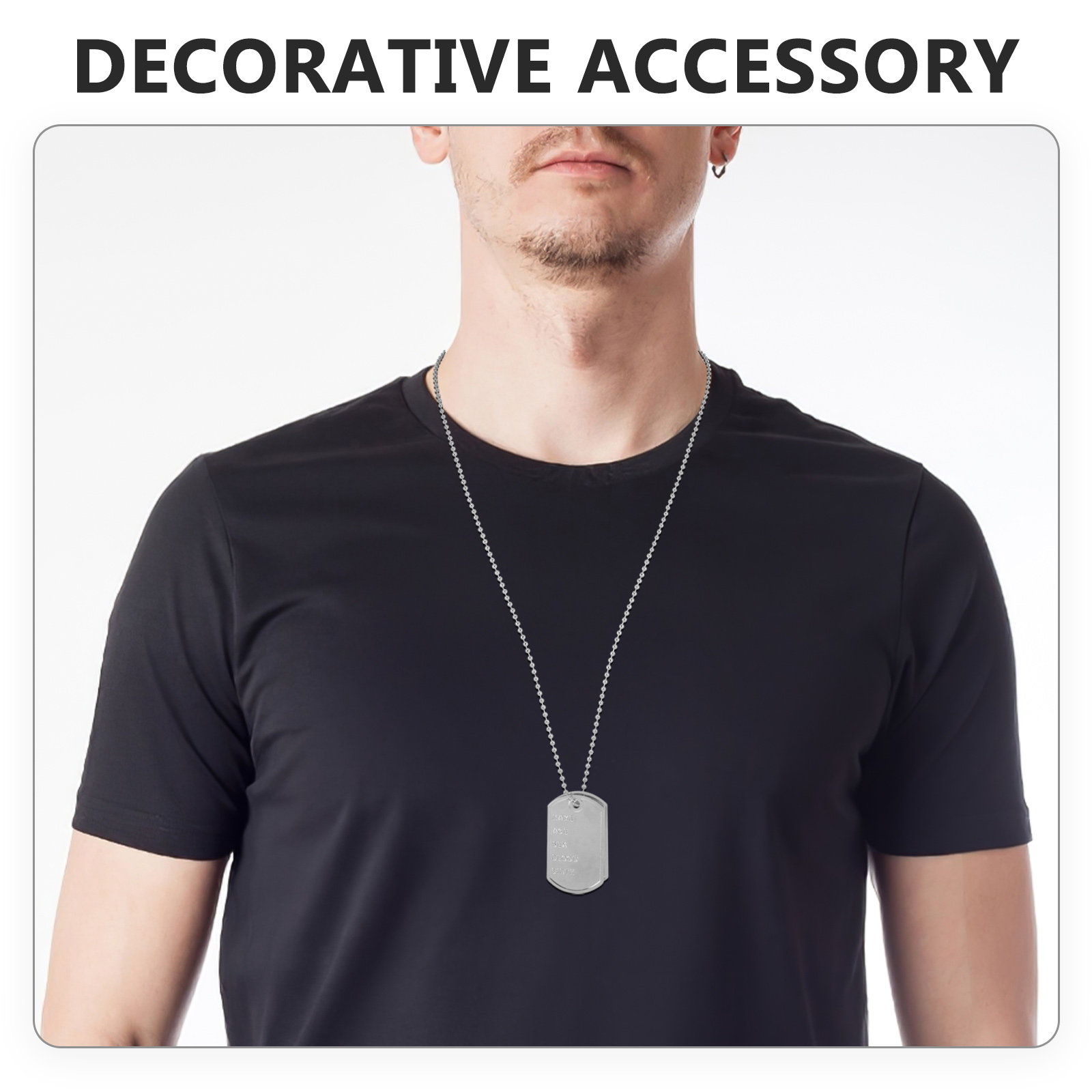 1Set Cosplay Dog Tags Necklace - Mens Dog Tag Necklace ulasan dan harga