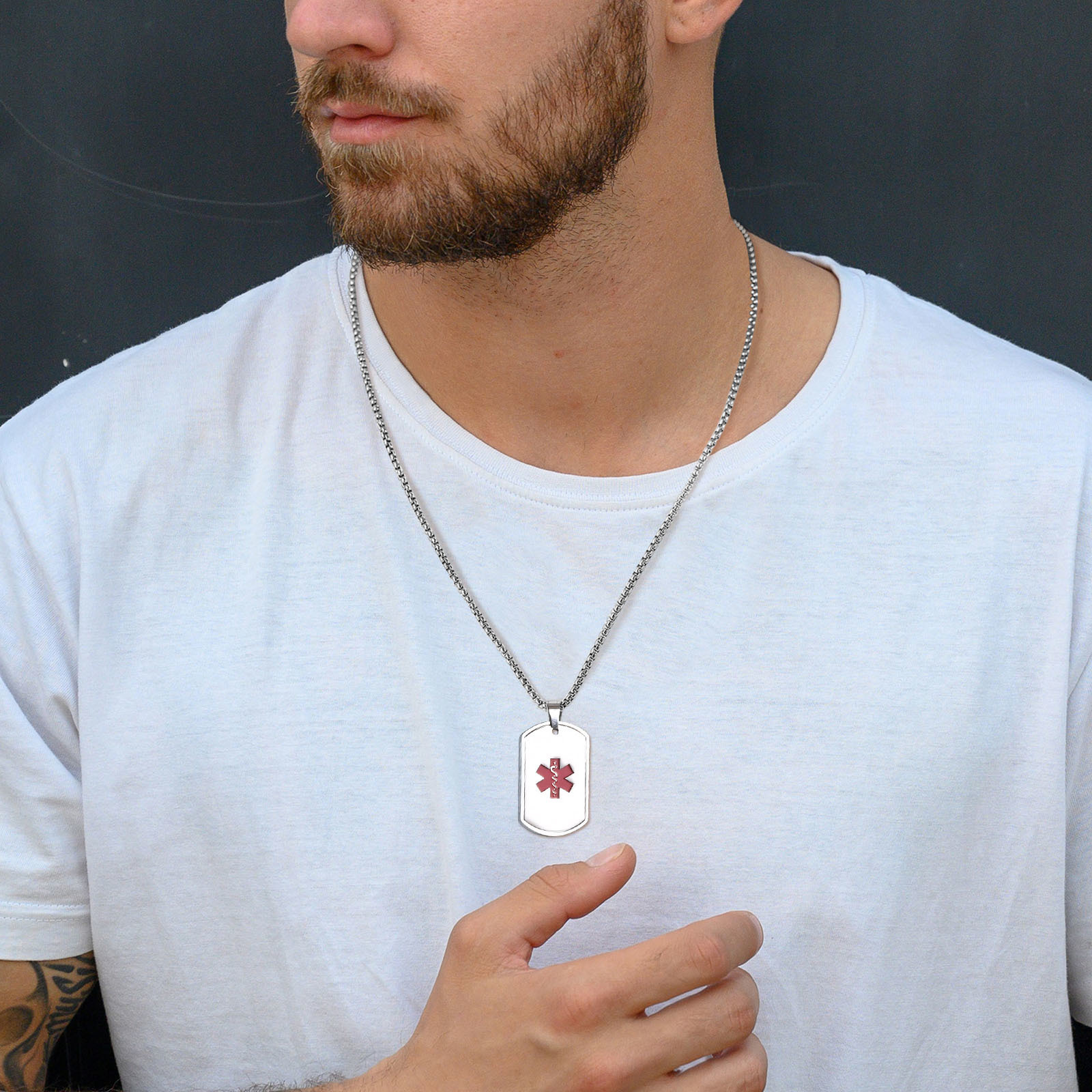 Vnox Medical Alert ID Necklace - Mens Dog Tag Necklace ulasan dan harga
