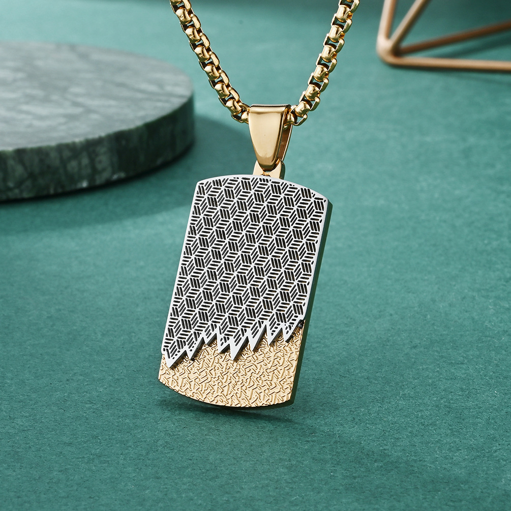 Men's Stainless Steel Two Colo - Mens Dog Tag Necklace ulasan dan harga