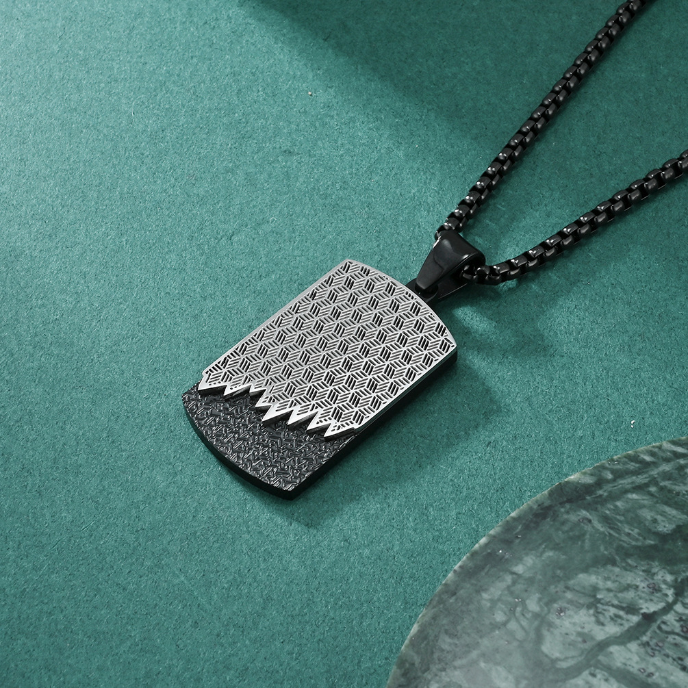 Men's Stainless Steel Two Colo - Mens Dog Tag Necklace ulasan dan harga