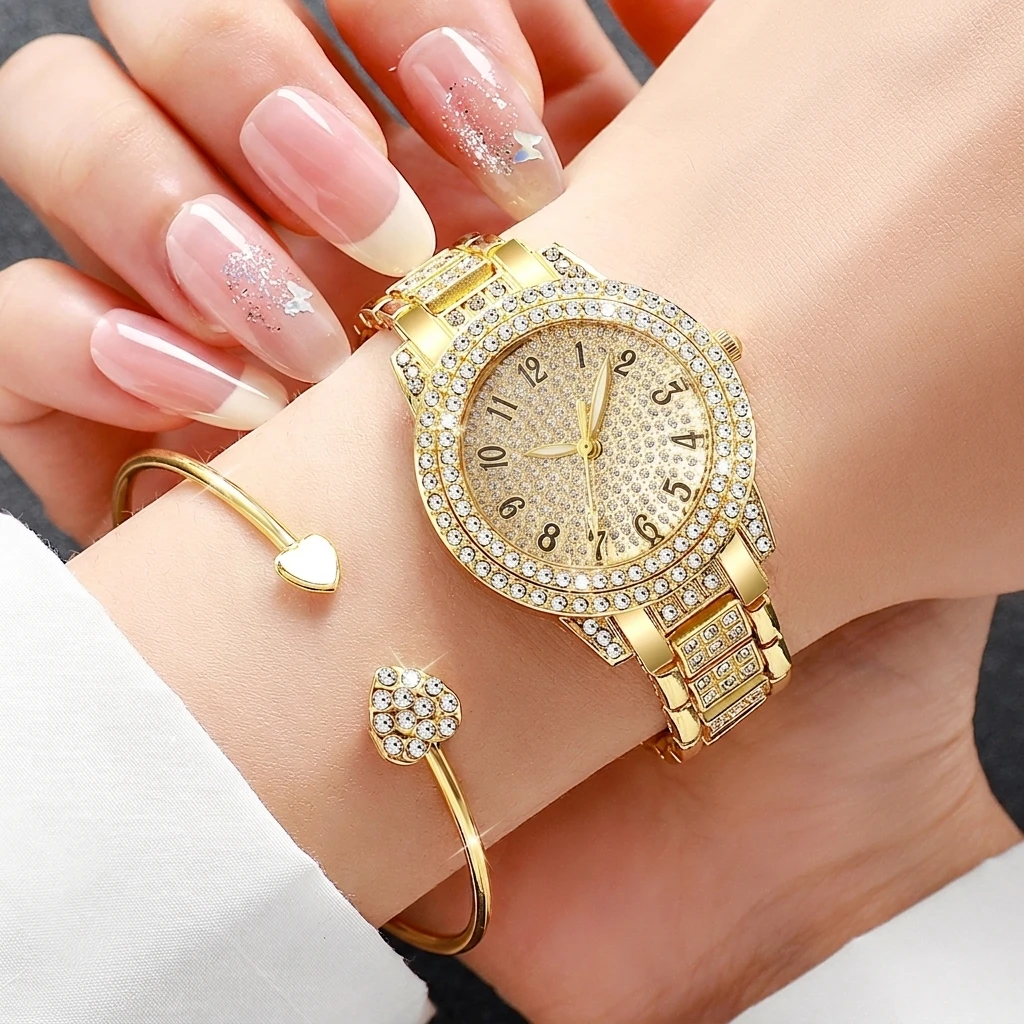 6PCS Fashion Rhinestone Women  - Jewelry Clasp Watches ulasan dan harga