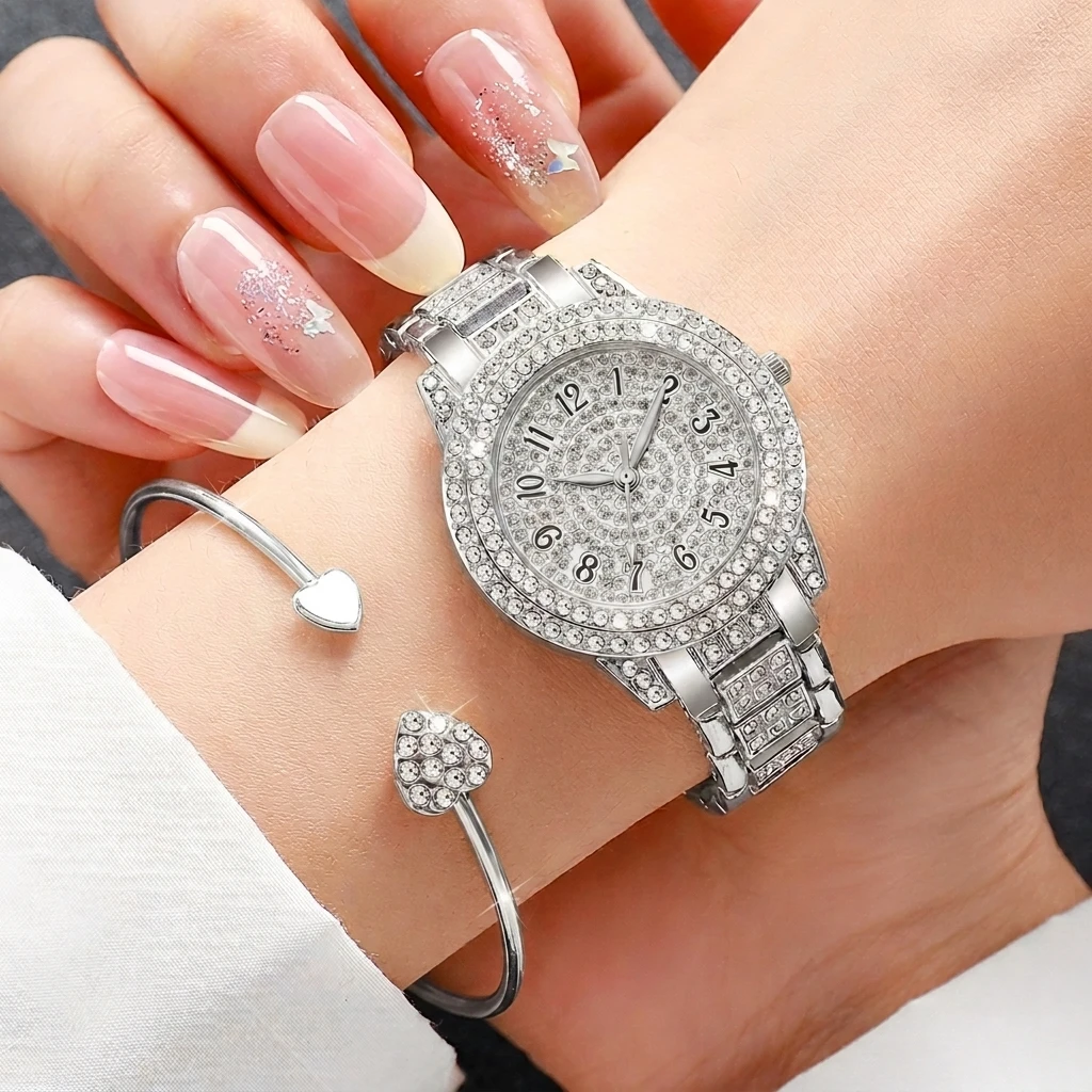 6PCS Fashion Rhinestone Women  - Jewelry Clasp Watches ulasan dan harga
