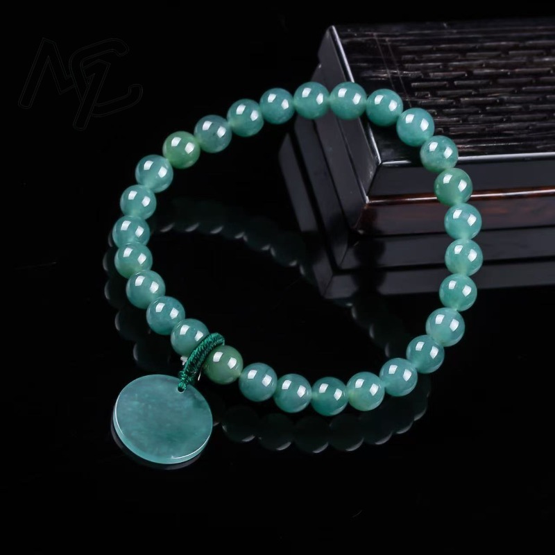 Natural Jadeite Blue Water Not - Charm Bracelet Beads ulasan dan harga