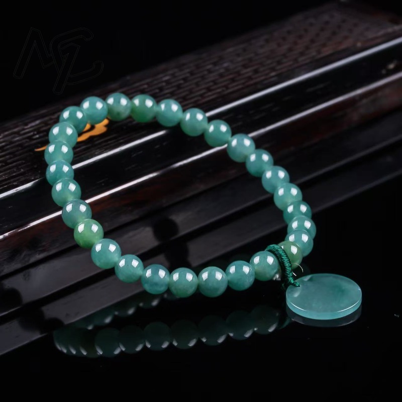 Natural Jadeite Blue Water Not - Charm Bracelet Beads ulasan dan harga