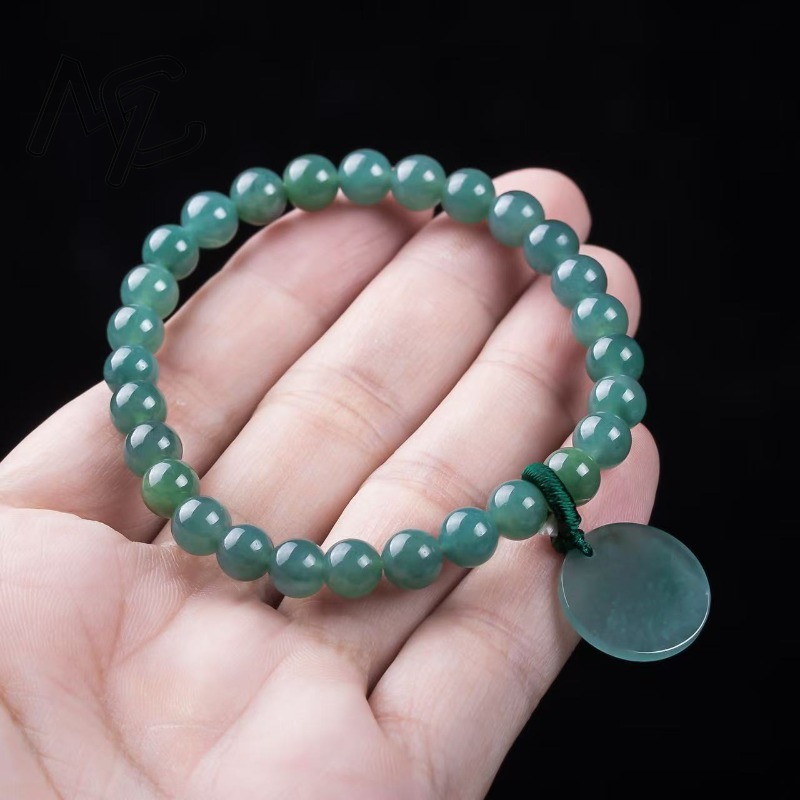 Natural Jadeite Blue Water Not - Charm Bracelet Beads ulasan dan harga