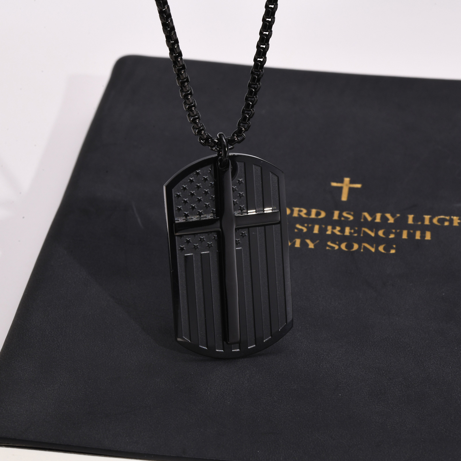 Black Cross Necklaces for Men, - Mens Dog Tag Necklace ulasan dan harga