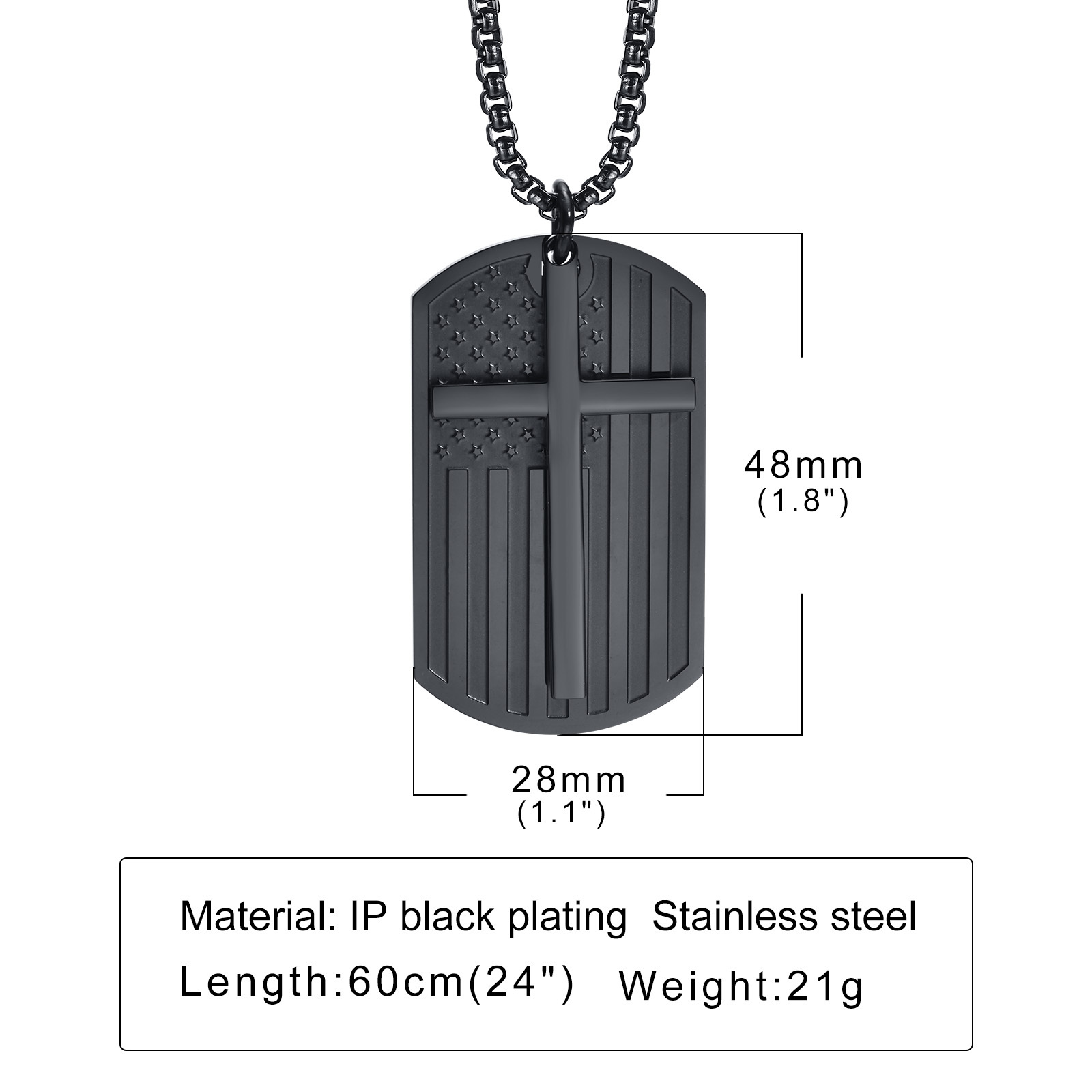 Black Cross Necklaces for Men, - Mens Dog Tag Necklace ulasan dan harga