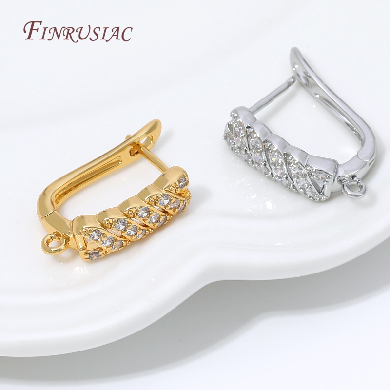 18K Gold Plated Cubic Zirconia - Hoop Earrings ulasan dan harga