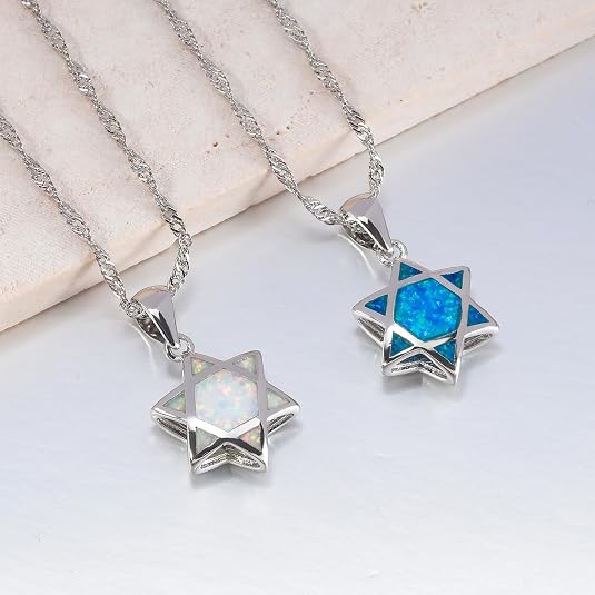 Star of David Opal Pendant Nec - Jewelry & Watches Sp Z Oo Opinie ulasan dan harga