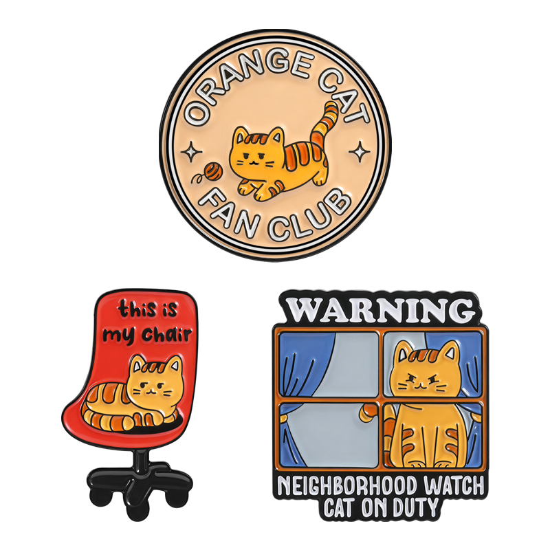 Orange Cat Fan Club Enamel Pin - Jewelry Watches For Kids ulasan dan harga