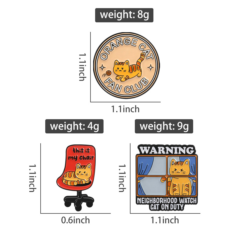 Orange Cat Fan Club Enamel Pin - Jewelry Watches For Kids ulasan dan harga