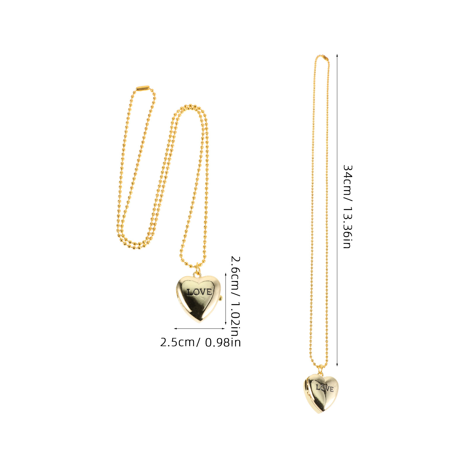 Gold Heart Pocket Watch Locket - Jewelry Watches For Kids ulasan dan harga